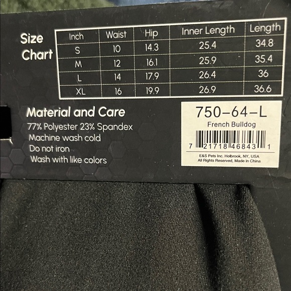 URBAN ATHLETICS Ladies L FRENCH BULLDOG High Rise Leggings With Pockets E&S PET - Picture 8 of 9